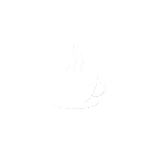 Weißes Icon mit Kaffeetasse